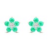 Thumbnail Image 2 of Emerald & Diamond Accent Earrings 10K Yellow Gold