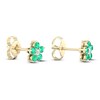 Emerald & Diamond Accent Earrings 10K Yellow Gold