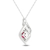 Thumbnail Image 3 of Lab-Created Ruby & White Lab-Created Sapphire Necklace Sterling Silver 18"