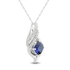 Thumbnail Image 2 of Blue & White Lab-Created Sapphire Necklace Sterling Silver 18"