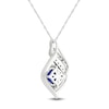 Thumbnail Image 3 of Blue & White Lab-Created Sapphire Necklace Sterling Silver 18"