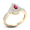 Ruby & Diamond Ring 1/4 ct tw 10K Yellow Gold