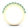 Emerald & Diamond Ring 1/6 ct tw 10K Yellow Gold
