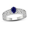 Thumbnail Image 0 of Blue & White Lab-Created Sapphire Ring Sterling Silver