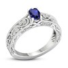 Blue & White Lab-Created Sapphire Ring Sterling Silver