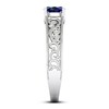 Blue & White Lab-Created Sapphire Ring Sterling Silver