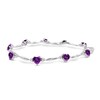 Thumbnail Image 0 of Amethyst & White Sapphire Heart Bracelet Sterling Silver 7.25"