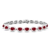 Thumbnail Image 1 of Lab-Created Ruby & White Lab-Created Sapphire Bracelet Sterling Silver 7.25"
