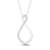 Thumbnail Image 3 of Convertible Blue & White Lab-Created Sapphire Necklace Sterling Silver/10K Yellow Gold 18"