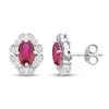 Thumbnail Image 1 of Lab-Created Ruby & White Lab-Created Sapphire Earrings Sterling Silver