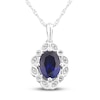 Thumbnail Image 0 of Blue & White Lab-Created Sapphire Necklace Sterling Silver 18"