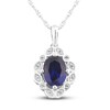 Thumbnail Image 0 of Blue & White Lab-Created Sapphire Necklace Sterling Silver 18"