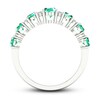 Emerald & Diamond Ring 1/6 ct tw 10K White Gold