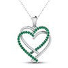 Thumbnail Image 1 of Emerald Heart Necklace Sterling Silver 18"