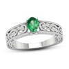 Thumbnail Image 0 of Lab-Created Emerald & White Lab-Created Sapphire Ring Sterling Silver