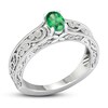 Thumbnail Image 3 of Lab-Created Emerald & White Lab-Created Sapphire Ring Sterling Silver