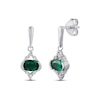 Thumbnail Image 0 of Lab-Created Emerald & White Lab-Created Sapphire Earrings Sterling Silver