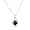 Thumbnail Image 1 of Lab-Created Ruby & White Lab-Created Sapphire Necklace Sterling Silver 18"