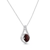 Thumbnail Image 1 of Lab-Created Ruby & White Lab-Created Sapphire Necklace Sterling Silver 18"