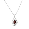 Thumbnail Image 3 of Lab-Created Ruby & White Lab-Created Sapphire Necklace Sterling Silver 18"