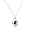 Thumbnail Image 2 of Lab-Created Ruby & White Lab-Created Sapphire Necklace Sterling Silver 18"