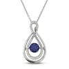 Thumbnail Image 1 of Unstoppable Love Lab-Created Blue & White Lab-Created Sapphire Necklace Sterling Silver 18”