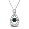 Thumbnail Image 1 of Unstoppable Love Lab-Created Emerald & White Lab-Created Sapphire Necklace Sterling Silver 18"