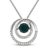 Thumbnail Image 1 of Unstoppable Love Lab-Created Emerald & White Lab-Created Sapphire Necklace Sterling Silver 18"