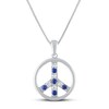 Thumbnail Image 0 of Blue & White Lab-Created Sapphire Peace Necklace Sterling Silver 18"