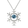 Thumbnail Image 0 of Unstoppable Love Swiss Blue Topaz & White Lab-Created Sapphire Snowflake Necklace Sterling Silver 18"