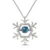 Thumbnail Image 1 of Unstoppable Love Swiss Blue Topaz & White Lab-Created Sapphire Snowflake Necklace Sterling Silver 18"