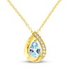 Thumbnail Image 1 of Aquamarine & White Lab-Created Sapphire Necklace Sterling Silver/14K Yellow Gold Plating 18"