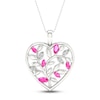 Thumbnail Image 0 of Pink & White Lab-Created Sapphire Heart Necklace Sterling Silver 18"