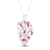 Thumbnail Image 1 of Pink & White Lab-Created Sapphire Heart Necklace Sterling Silver 18"