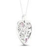 Thumbnail Image 3 of Pink & White Lab-Created Sapphire Heart Necklace Sterling Silver 18"