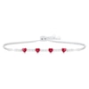 Thumbnail Image 0 of Lab-Created Ruby & White Lab-Created Sapphire Heart Bolo Bracelet Sterling Silver