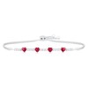 Thumbnail Image 1 of Lab-Created Ruby & White Lab-Created Sapphire Heart Bolo Bracelet Sterling Silver