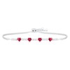 Thumbnail Image 0 of Lab-Created Ruby & White Lab-Created Sapphire Heart Bolo Bracelet Sterling Silver