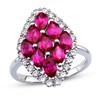 Lab-Created Ruby & White Lab-Created Sapphire Ring Sterling Silver