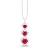 Thumbnail Image 0 of Lab-Created Ruby & White Lab-Created Sapphire Heart Necklace Sterling Silver 18"