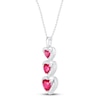 Thumbnail Image 1 of Lab-Created Ruby & White Lab-Created Sapphire Heart Necklace Sterling Silver 18"