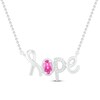 Thumbnail Image 1 of Pink & White Lab-Created Sapphire Hope Necklace Sterling Silver