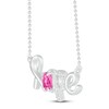 Thumbnail Image 2 of Pink & White Lab-Created Sapphire Hope Necklace Sterling Silver