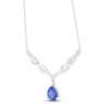 Thumbnail Image 2 of Blue & White Lab-Created Sapphire Necklace Sterling Silver 18"