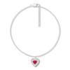Thumbnail Image 1 of Lab-Created Ruby Heart Anklet Sterling Silver 9"