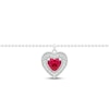 Thumbnail Image 2 of Lab-Created Ruby Heart Anklet Sterling Silver 9"