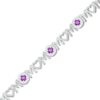 Thumbnail Image 2 of Amethyst & White Lab-Created Sapphire Mom Bracelet Sterling Silver 7.25"