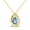 Thumbnail Image 0 of Swiss Blue Topaz & White Lab-Created Sapphire Necklace Sterling Silver/14K Yellow Gold Plating 18"
