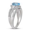 Blue Topaz & White Lab-Created Sapphire Ring Sterling Silver