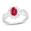 Thumbnail Image 0 of Lab-Created Ruby & White Lab-Created Sapphire Ring Sterling Silver